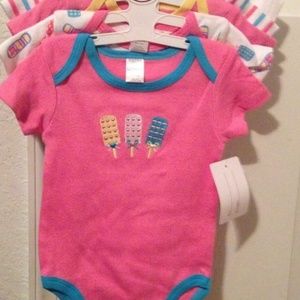 BabyKiss  5 pce Girls Infant Bodysuits Size 3-6 M